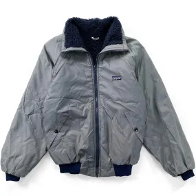 1982 Patagonia First Generation Shelled Pile Jacket, Grey & Navy (S)