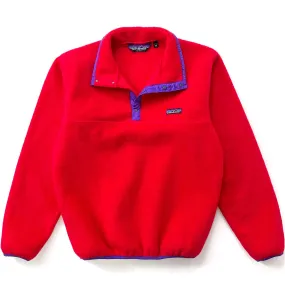 1985 Patagonia First Edition Synchilla Snap T-Neck, Red & Purple (M)