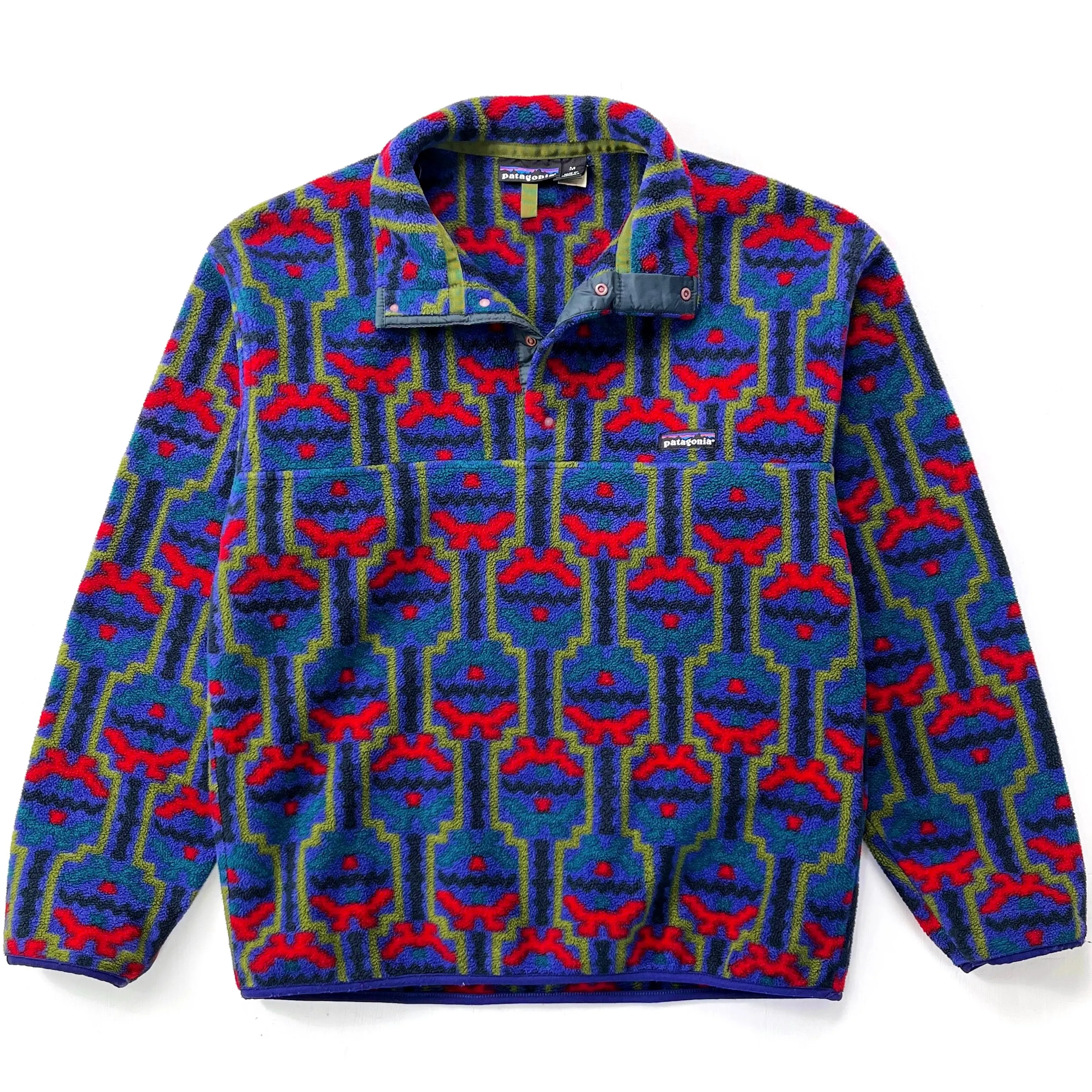 1994 Patagonia Printed Synchilla Snap-T, Tehuelche: Blueberry (M)