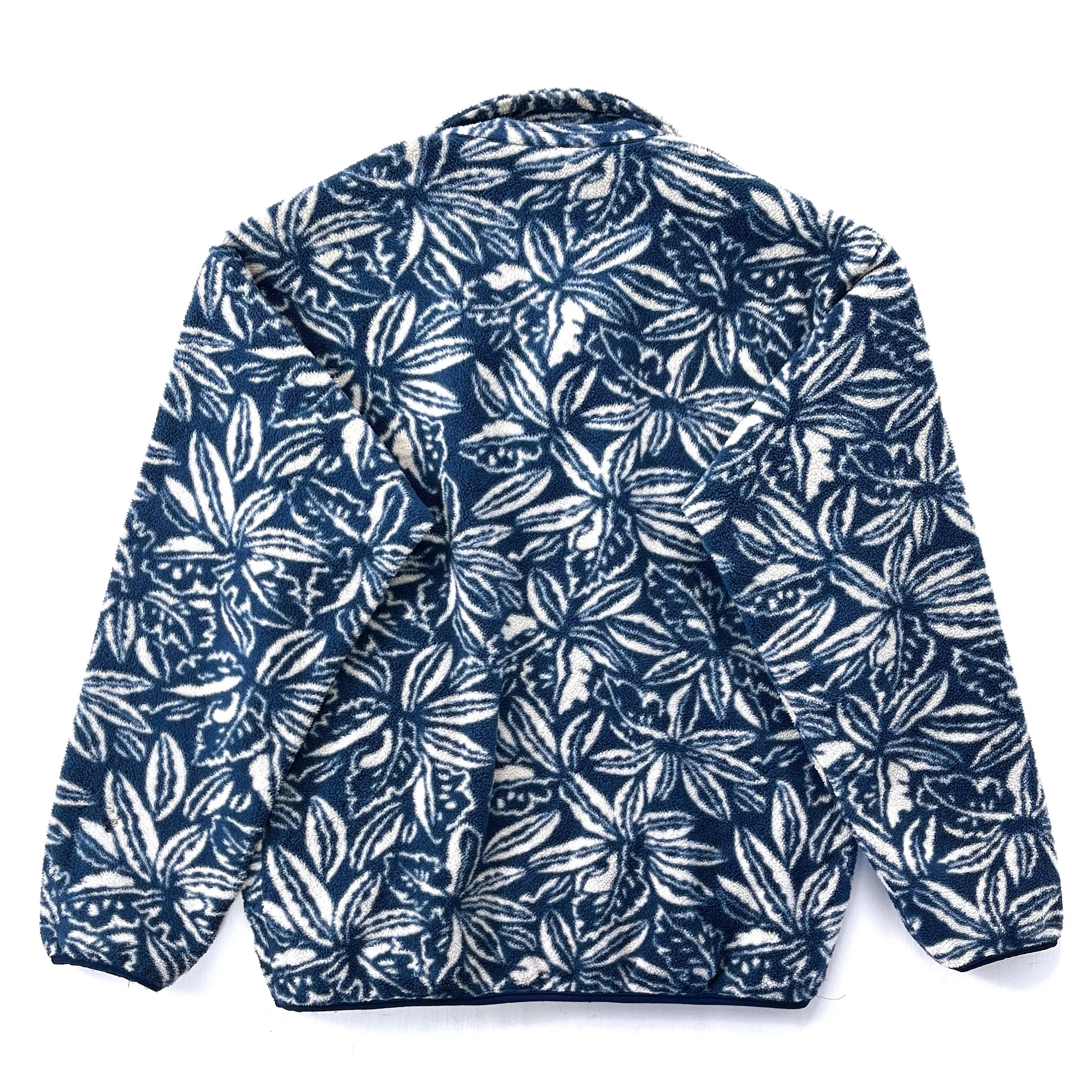 1994 Patagonia Printed Synchilla Snap-T, Tropical: Ink Blue (M)