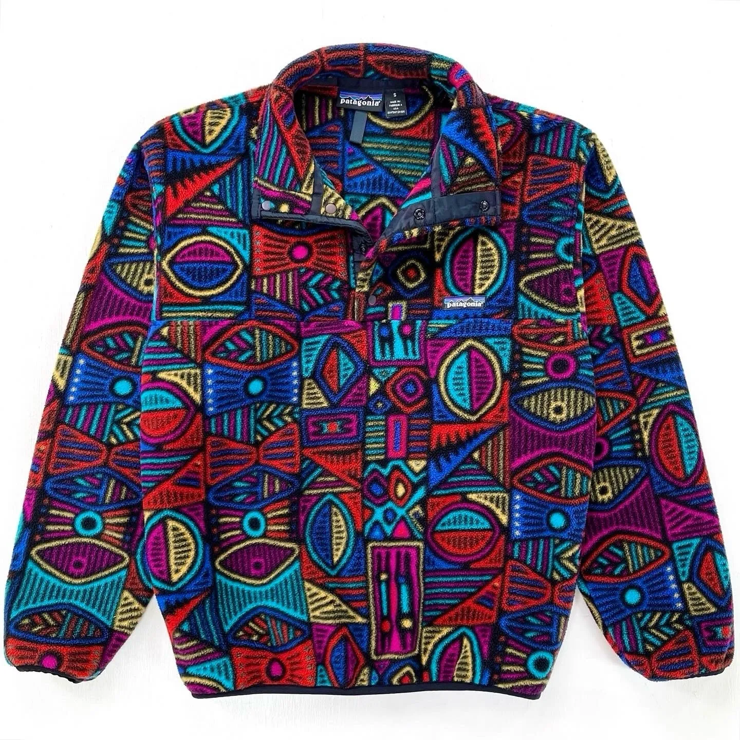 1995 Patagonia Printed Synchilla Snap-T Pullover, Aboriginal (S)