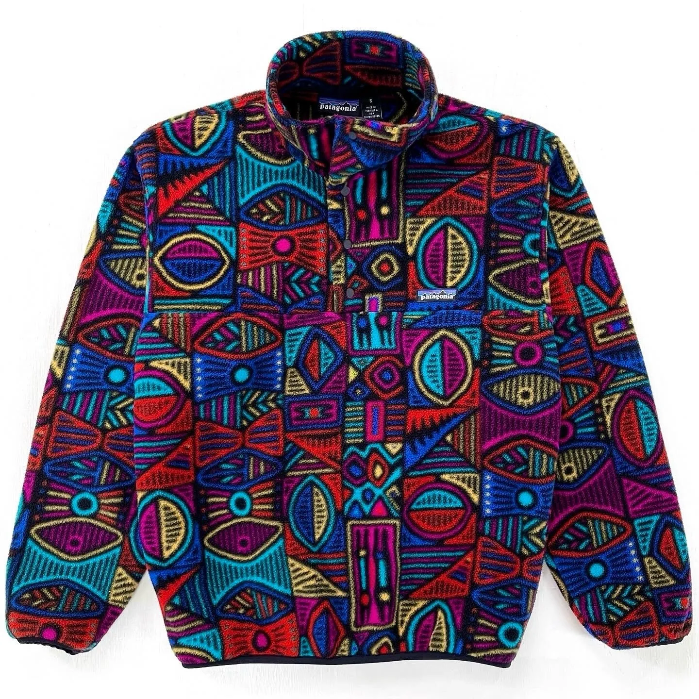 1995 Patagonia Printed Synchilla Snap-T Pullover, Aboriginal (S)