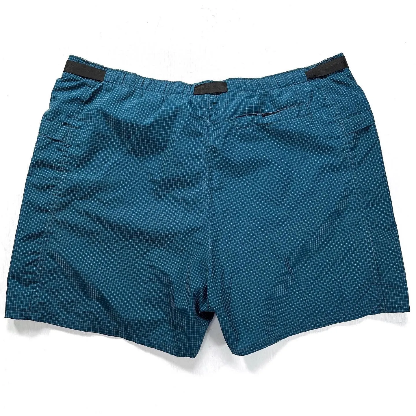 1996 Patagonia Mens 5” Nylon River Shorts, Gridstop: Bluegrass (XL)