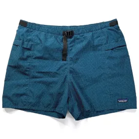 1996 Patagonia Mens 5” Nylon River Shorts, Gridstop: Bluegrass (XL)