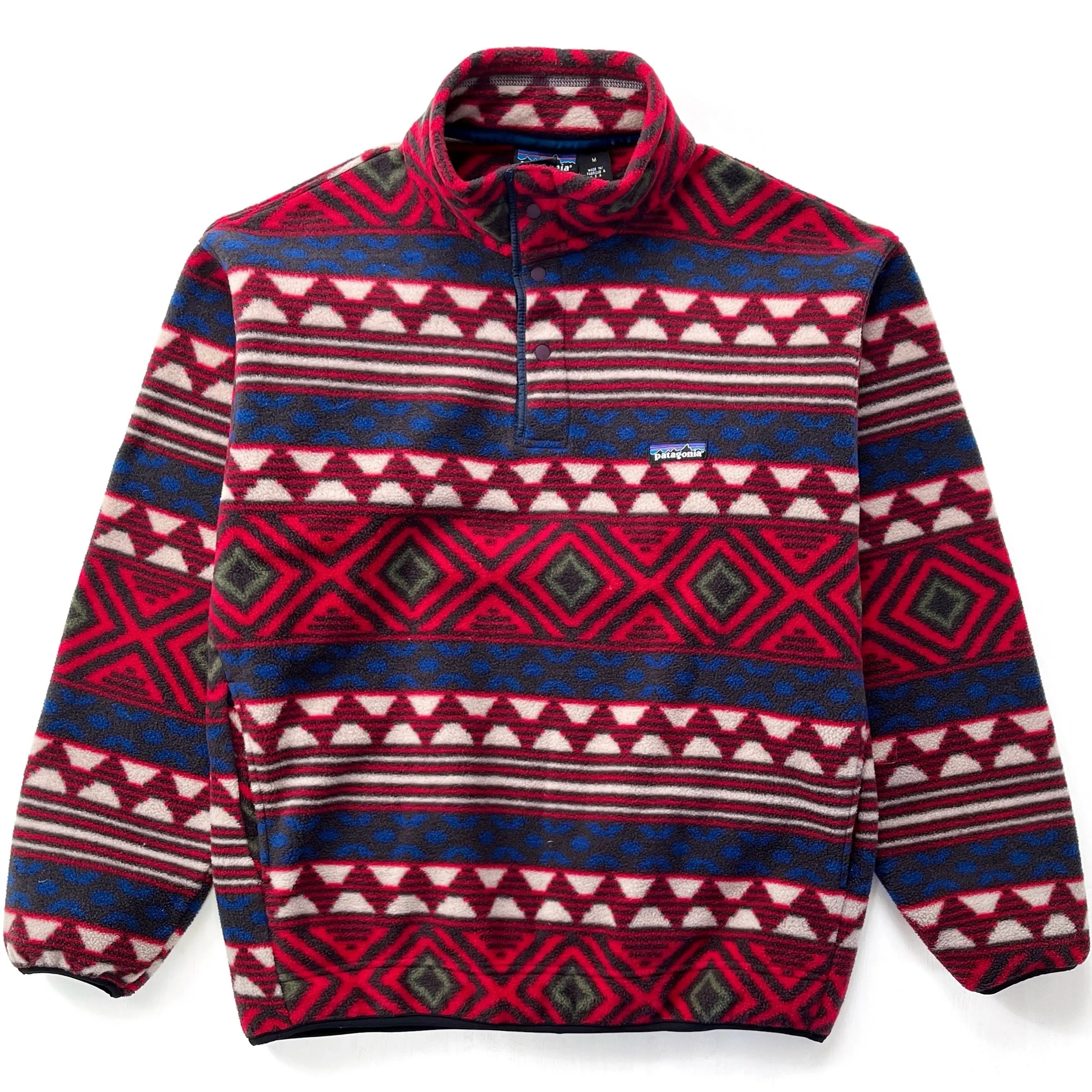 1996 Patagonia Printed Synchilla Snap-T, Saltillo: Burnt Chili (M)