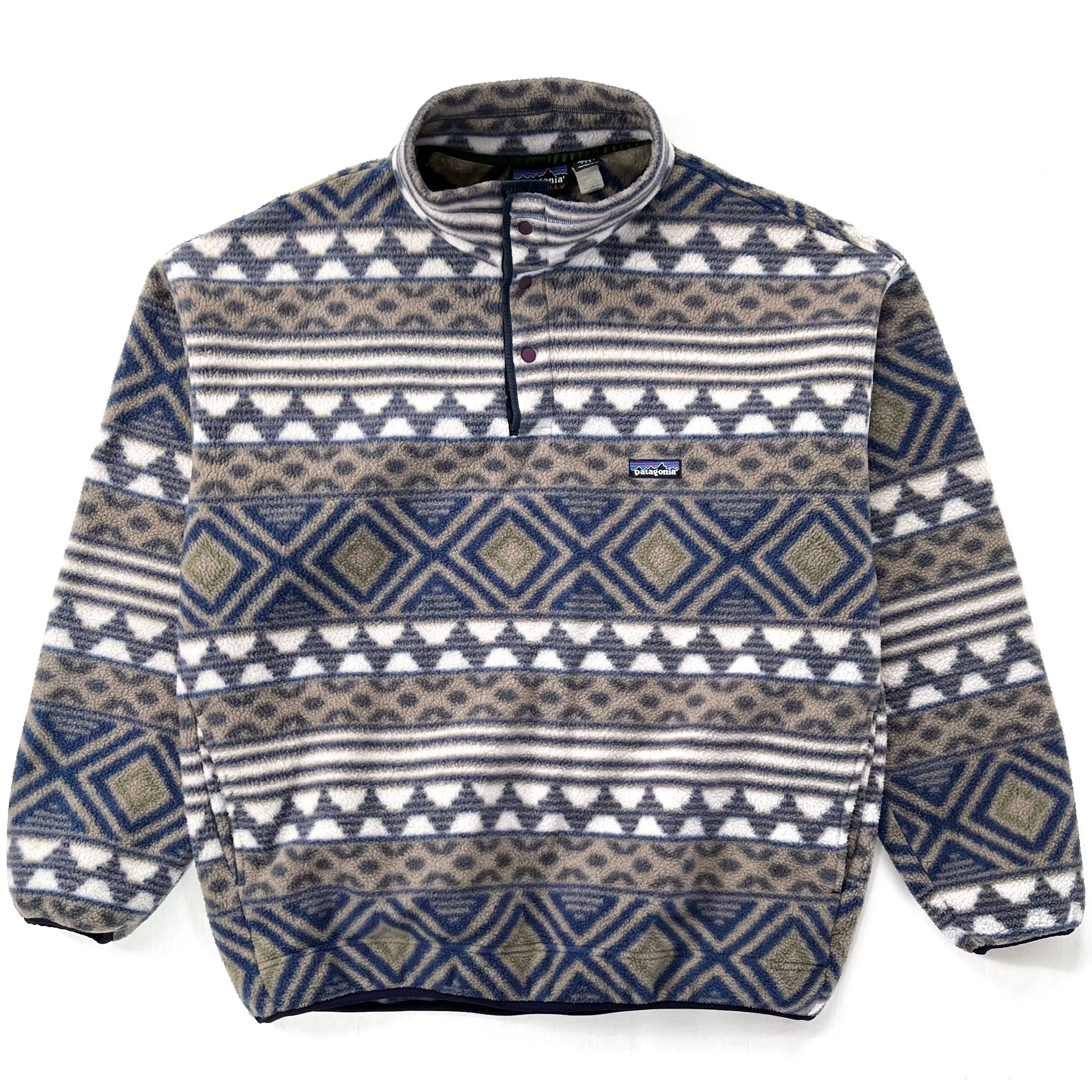 1996 Patagonia Printed Synchilla Snap-T, Saltillo: Driftwood (XL)