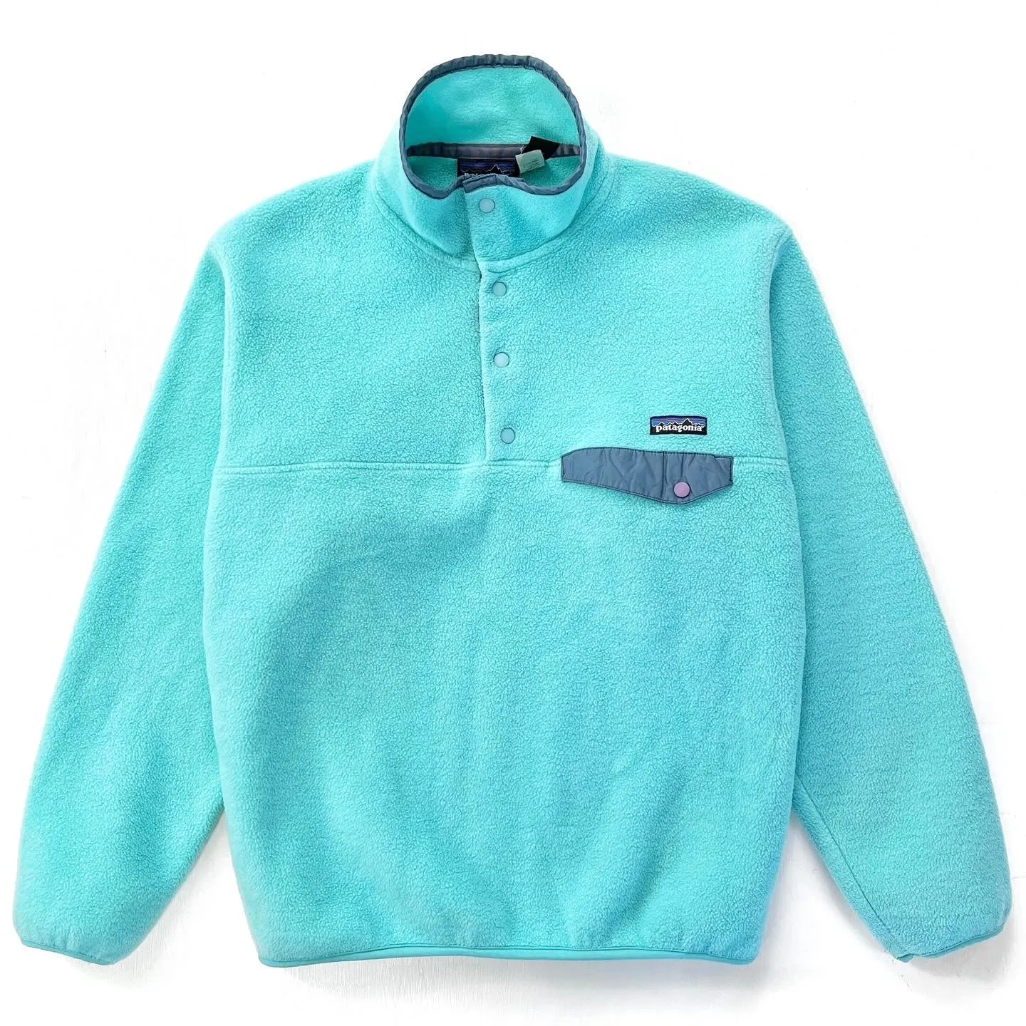 1997 Patagonia Made In The U.S.A. Synchilla Snap-T, Aqua (S)