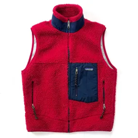 1999 Patagonia Classic Retro-X Fleece Vest, Burnt Chili & Navy (S)