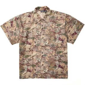 1999 Patagonia Mens A/C Cotton Print Shirt, Wombat: Olive (M/L)