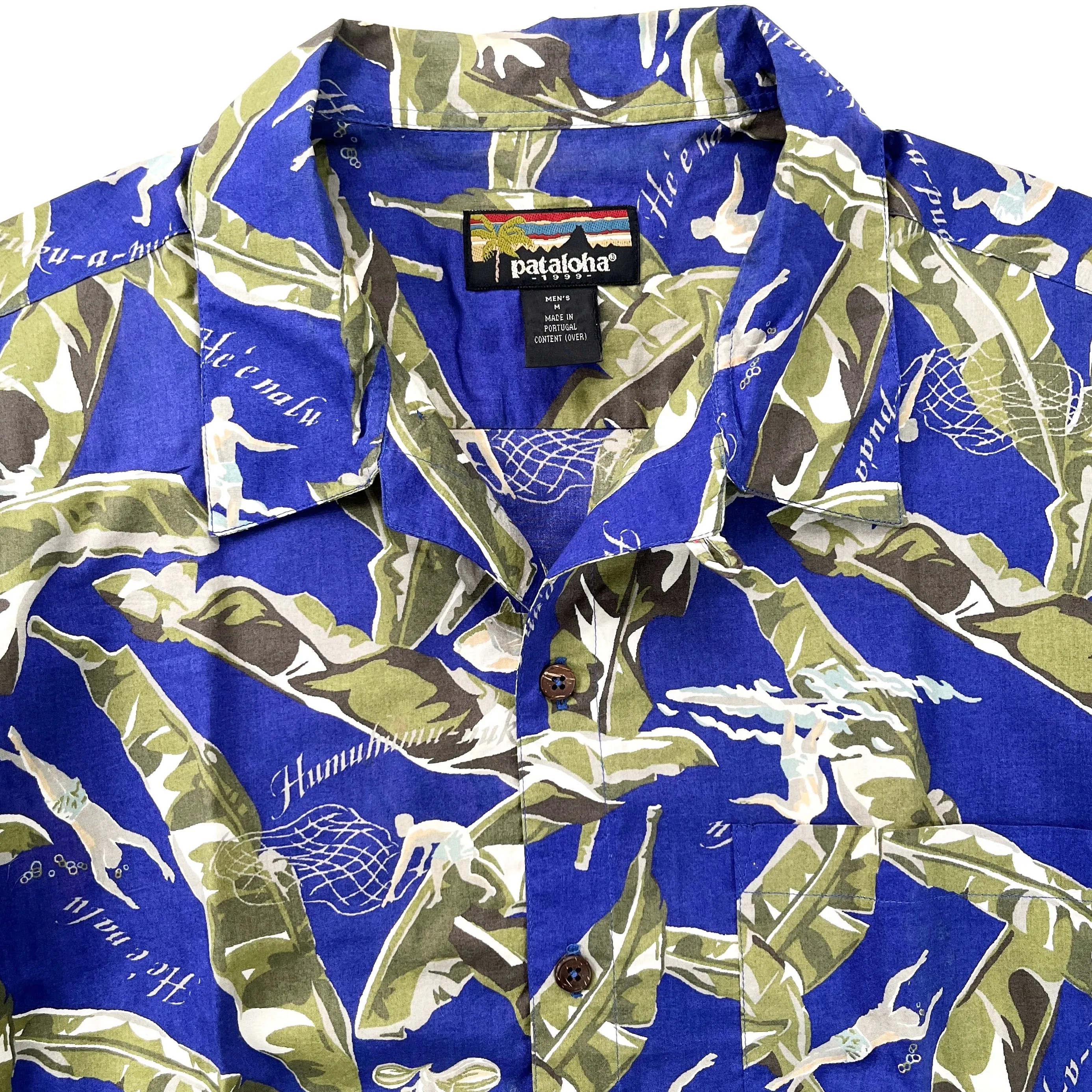 1999 Patagonia Pataloha Print Shirt, Bananarama: Cobalt (M/L)