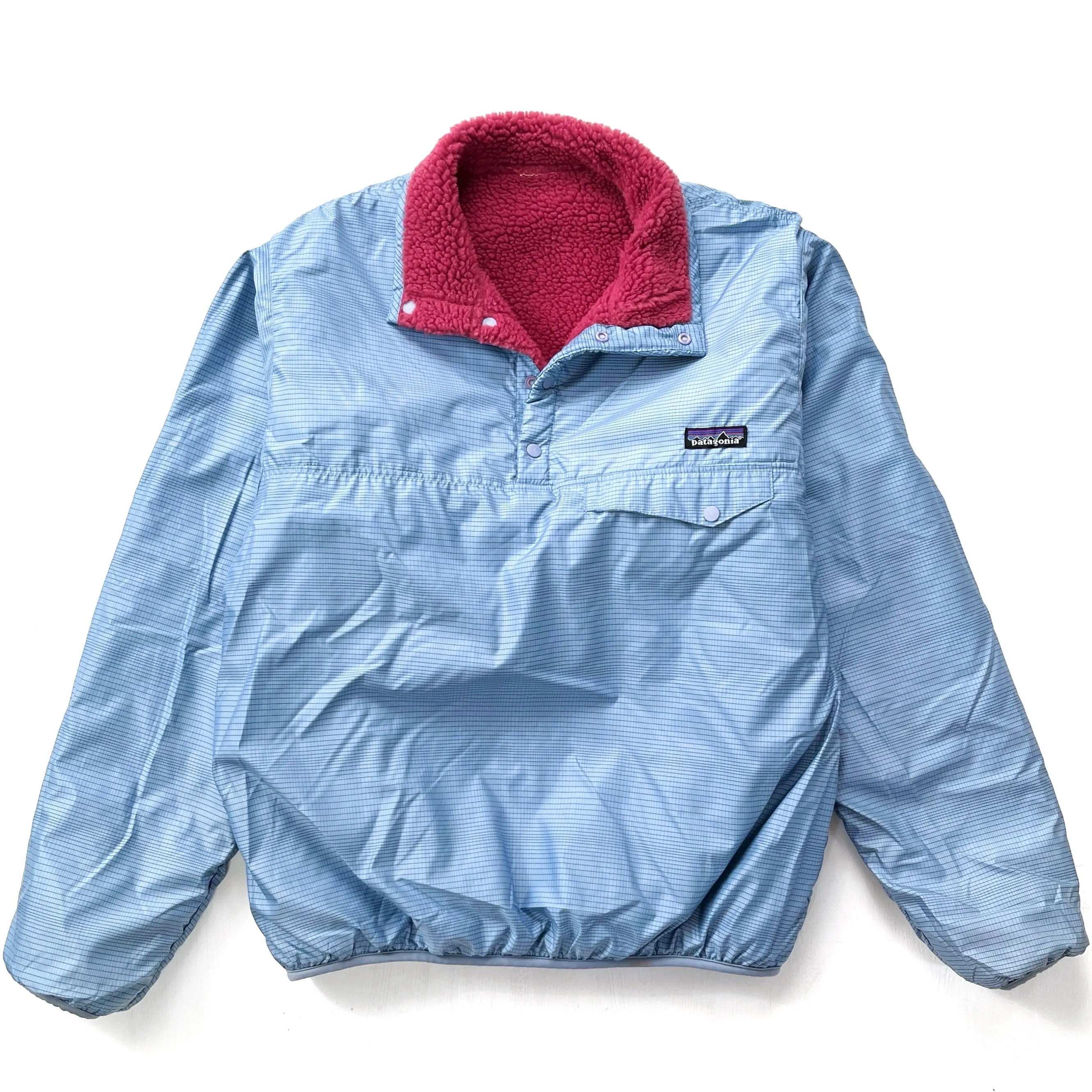 2008 Patagonia Reversible Deep Pile Snap-T Pullover, Raspberry (S)