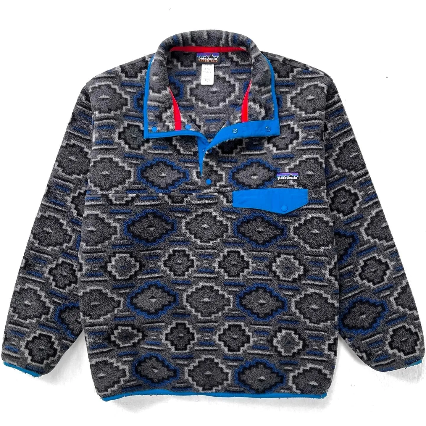 2012 Patagonia Printed Synchilla Snap-T, Yanaba: Forge Grey (M/L)