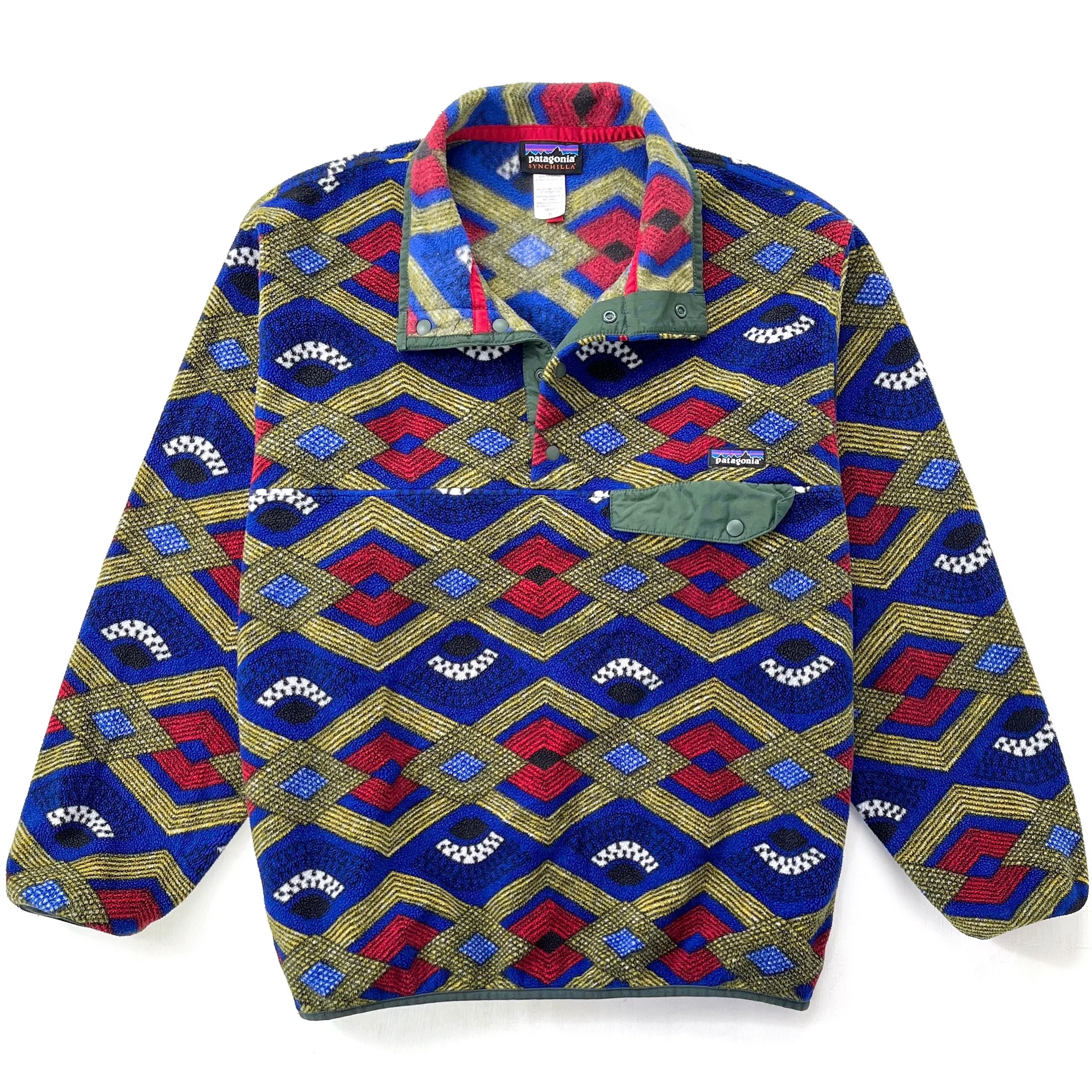 2014 Patagonia Printed Synchilla Snap-T, Slowfoot: Cobalt Blue (M)