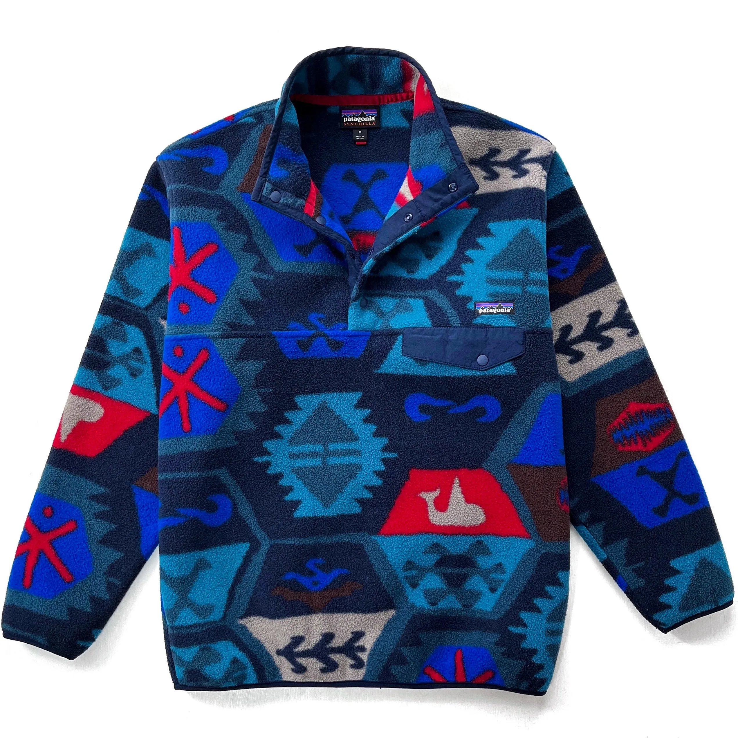 2015 Patagonia Printed Synchilla Snap-T, Cave: Underwater (M)