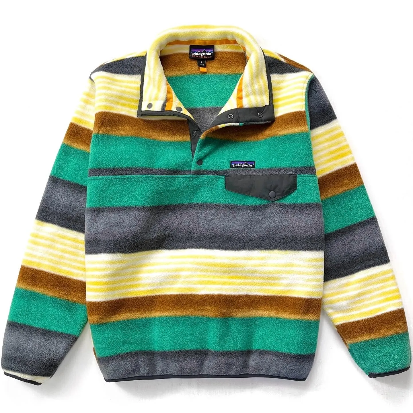 2016 Patagonia Printed Synchilla Snap-T, Painted Fitz Stripe (S)