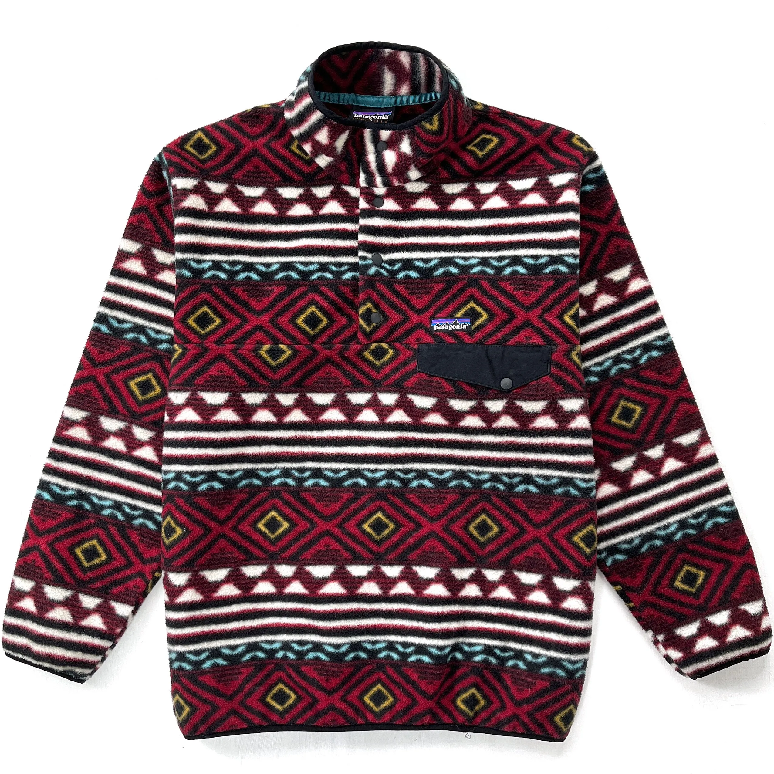 2016 Patagonia Printed Synchilla Snap-T, Saltillo: Cinder Red (M)