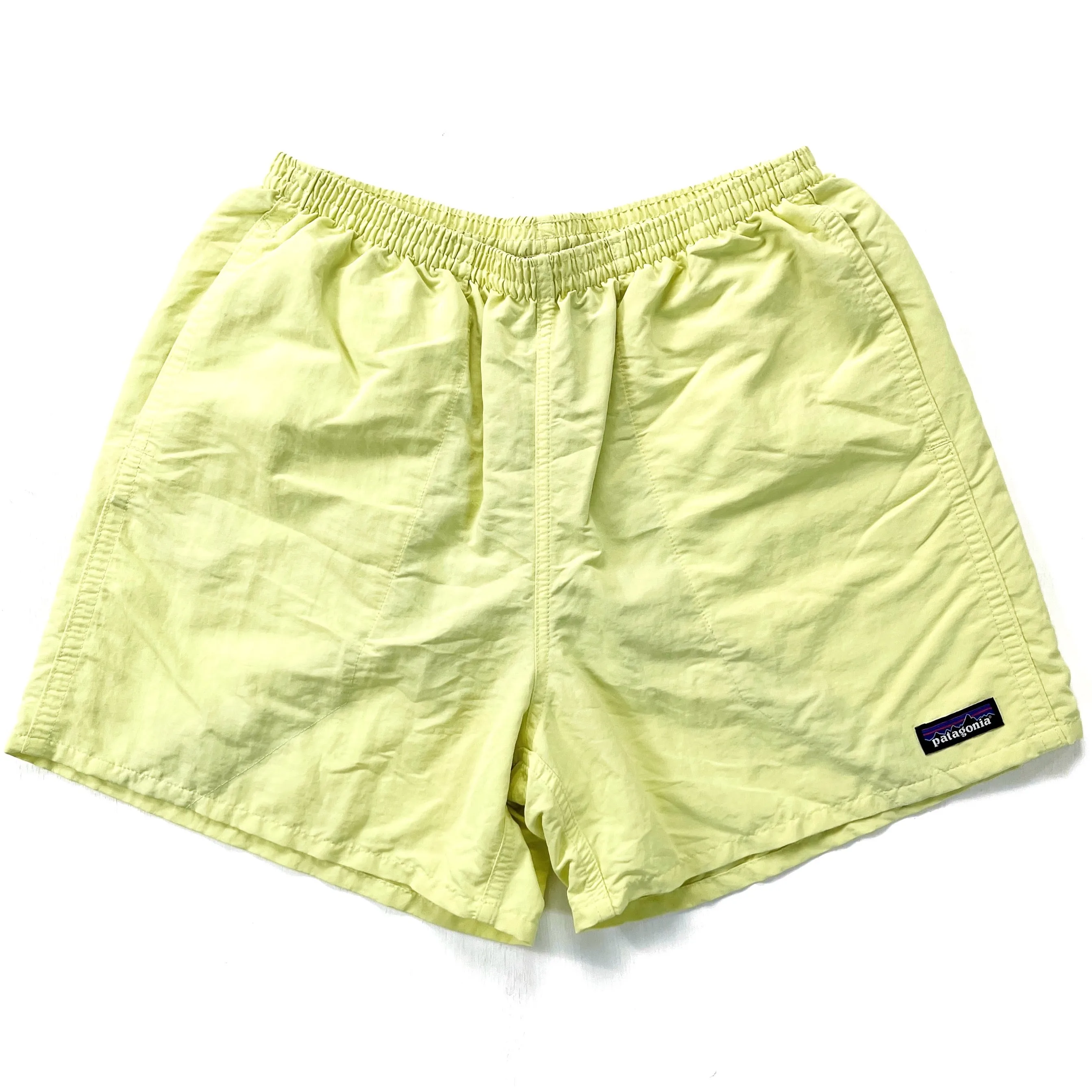 2021 Patagonia Mens 5” Nylon Baggies Shorts, Jellyfish Yellow (M)