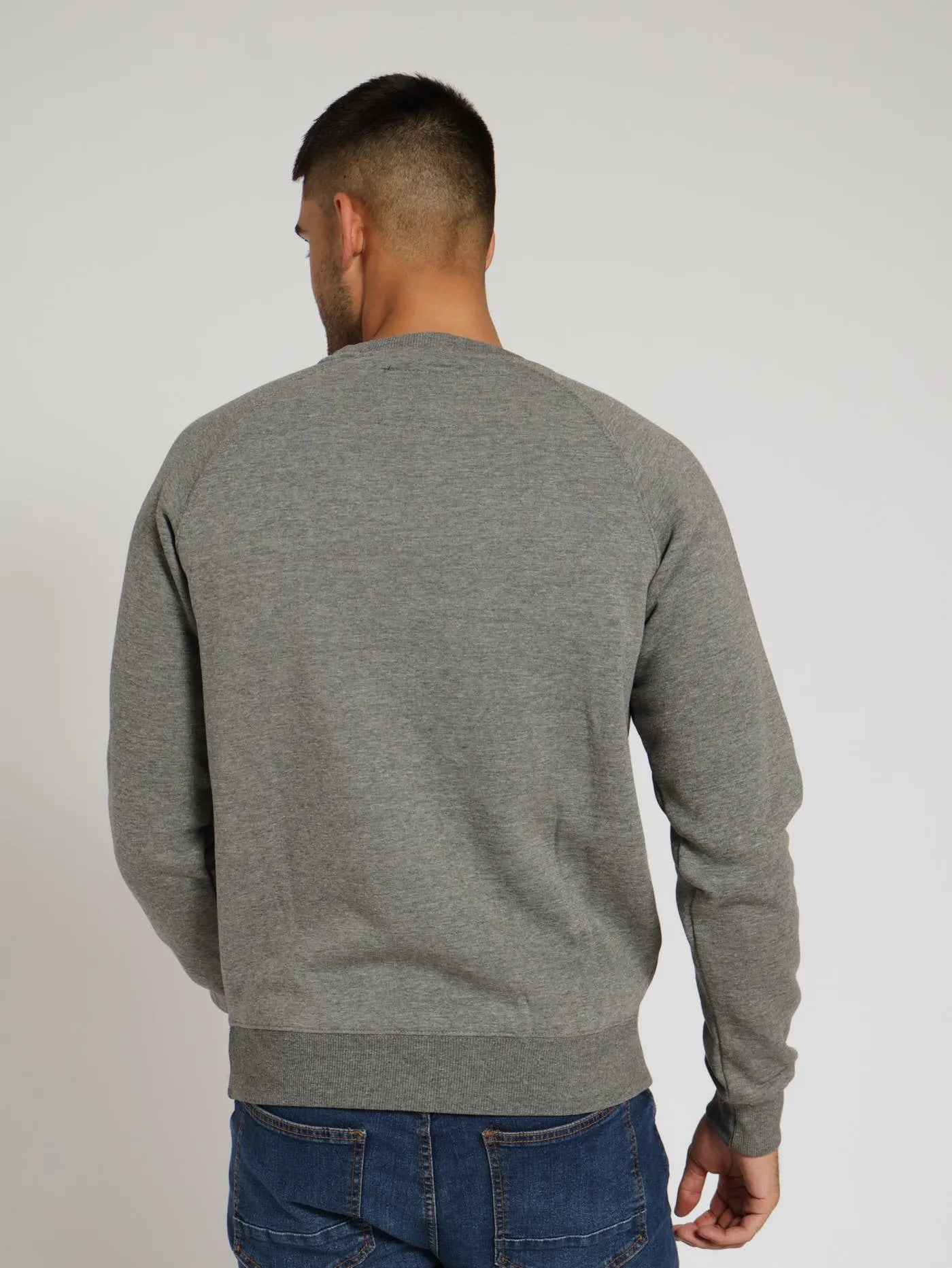 Absolute Pullover Crew Graphite Sweat Top - Charcoal Melange