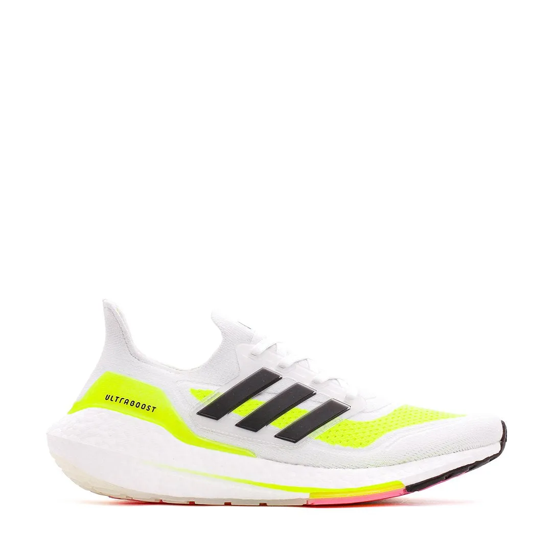 Adidas Running Women Ultraboost 21 White Black Yellow FY0401