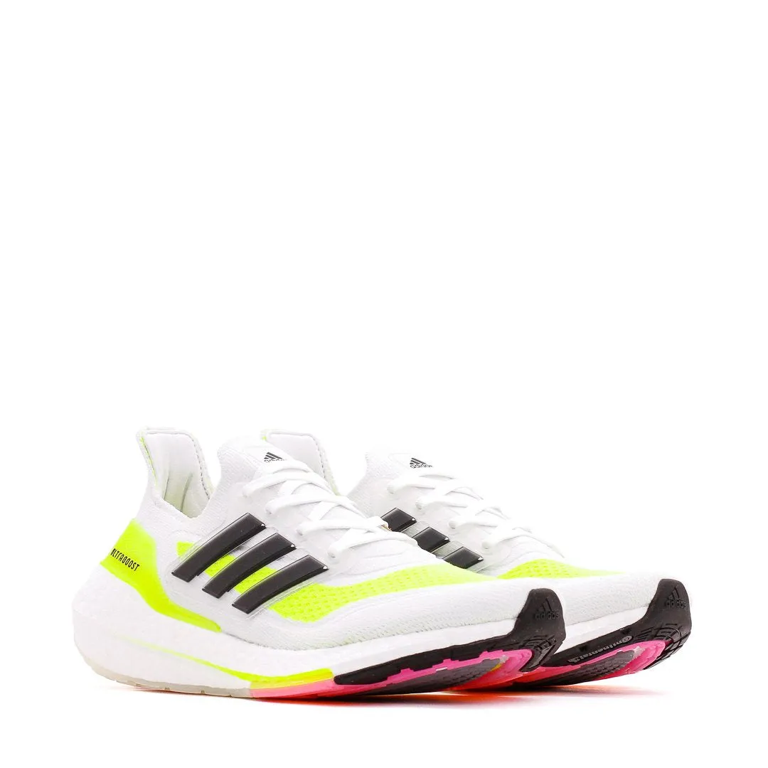 Adidas Running Women Ultraboost 21 White Black Yellow FY0401