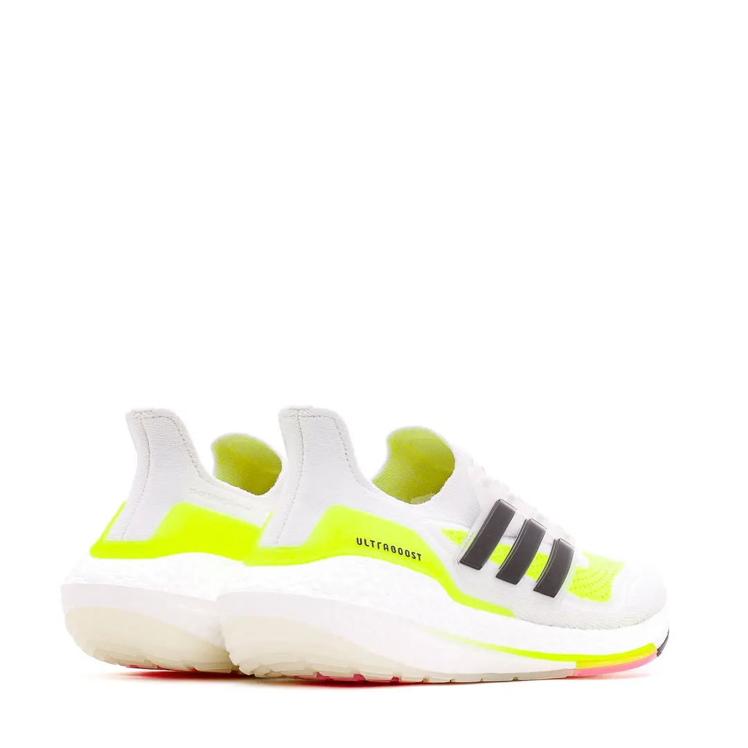 Adidas Running Women Ultraboost 21 White Black Yellow FY0401