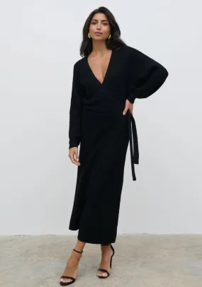 Aidan Cosy Wrap Dress - Black