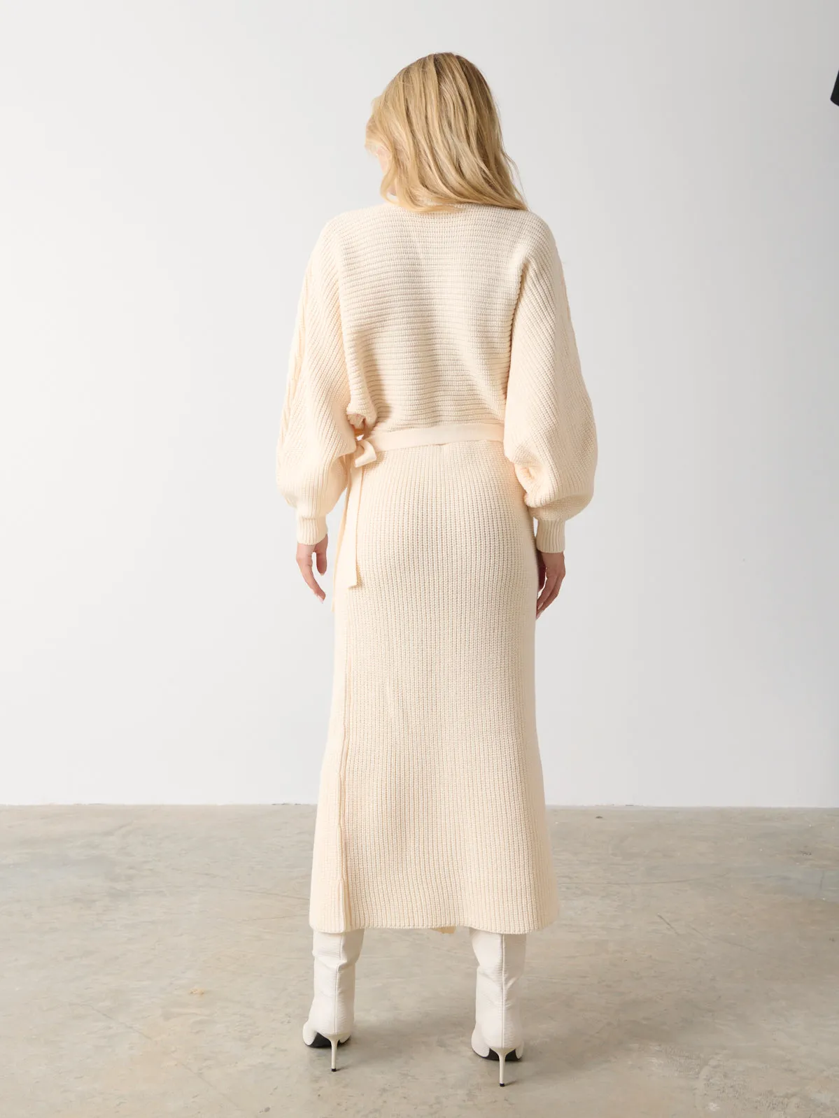 Aidan Cosy Wrap Dress - Cream