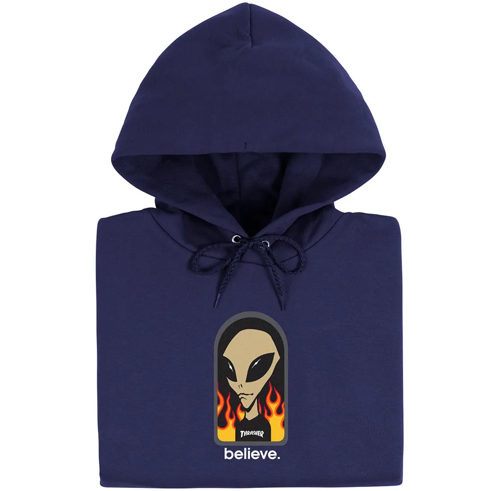 Alien Workshop x Thrasher Believe Hoodie, Navy