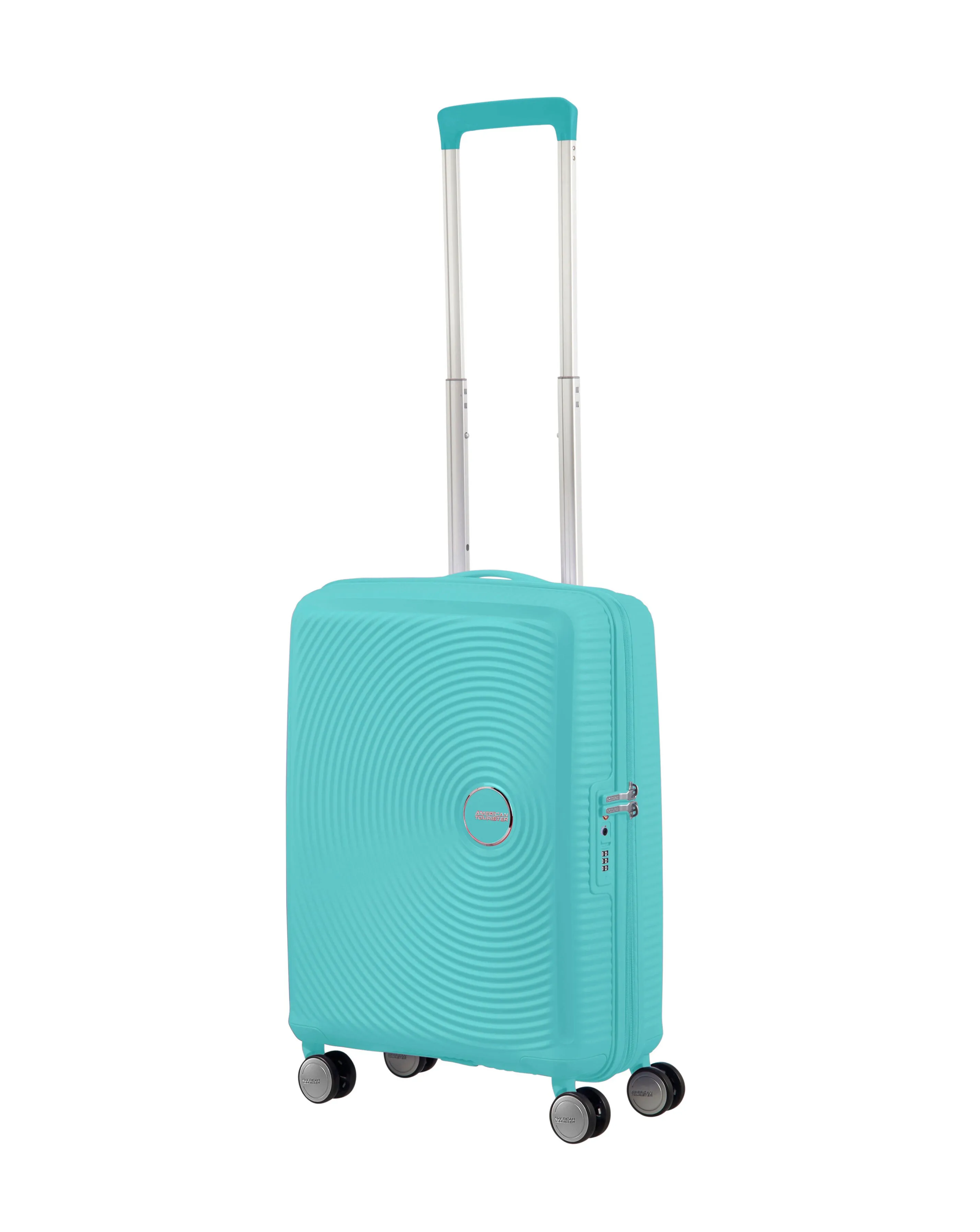 American Tourister Soundbox Spinner 55cm Cabin Suitcase Poolside Blue | Simply Be