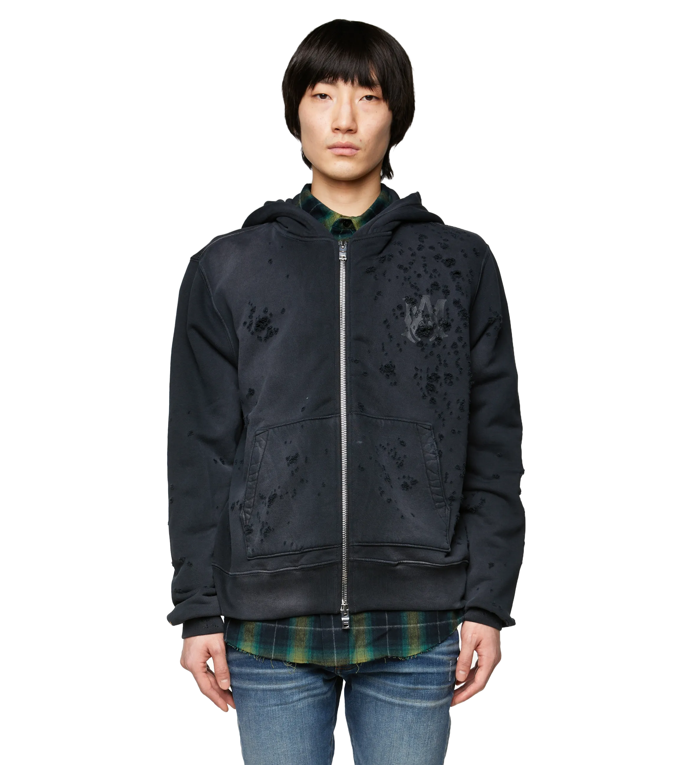 Amiri    Shotgun Zip Hoodie Black