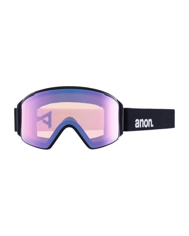 Anon M4S Cylindrical Snow Goggles + Bonus Lens + Mfi Face Mask - Black/Perceive Variable Blue Lens