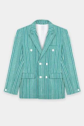 Baba III Double Breasted Suit Jacket - Green