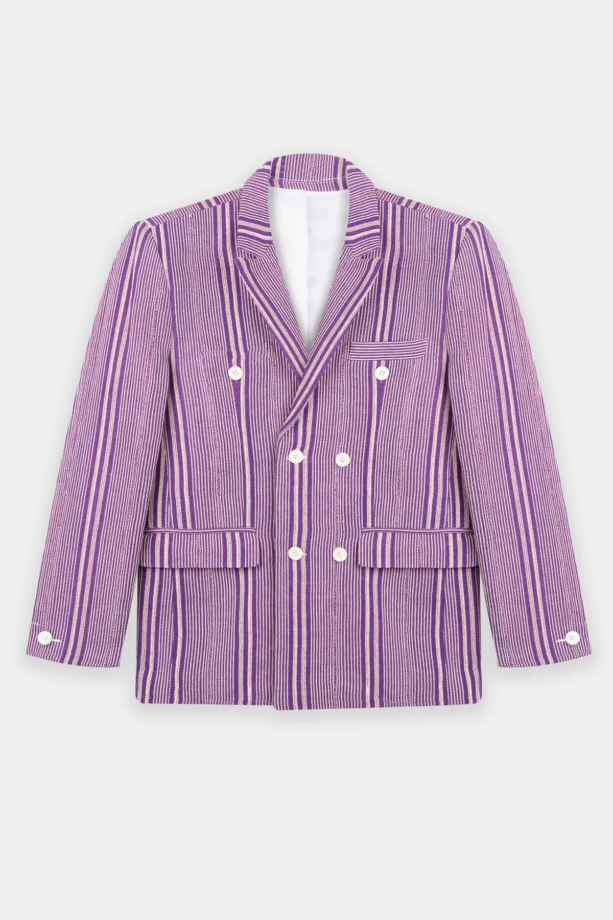 Baba V Double Breasted Suit Jacket - Purple