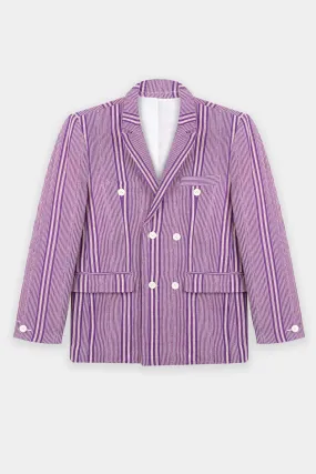 Baba V Double Breasted Suit Jacket - Purple