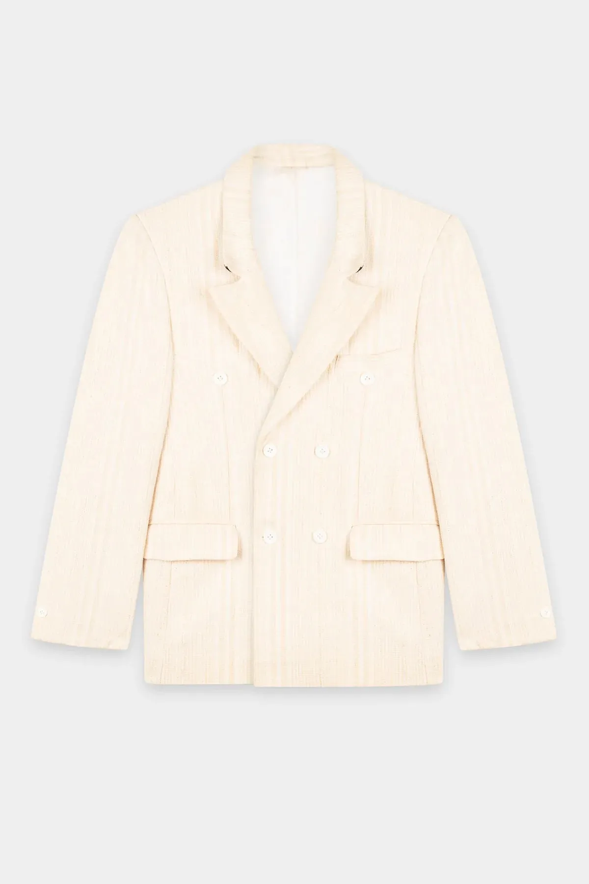 Baba VII Double Breasted Suit Jacket - Beige