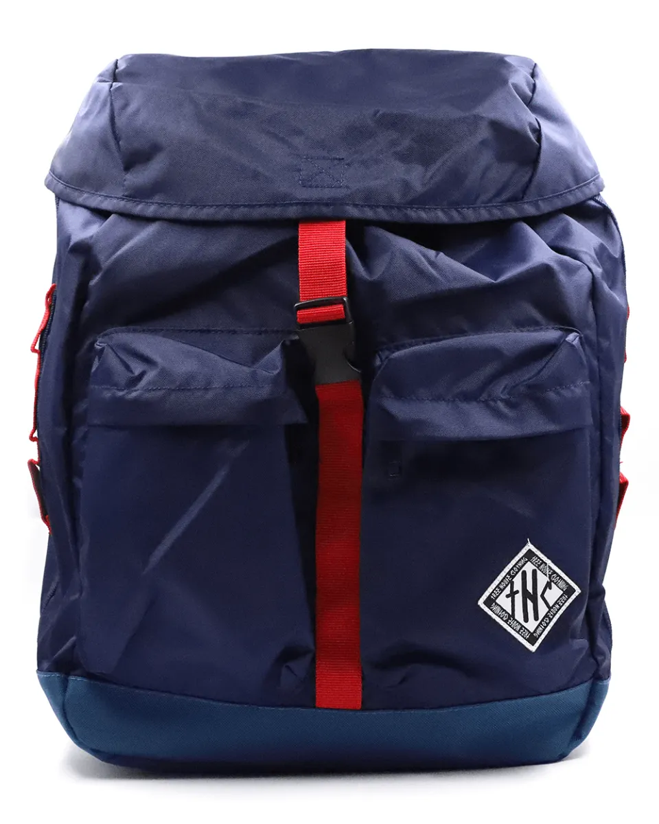 Backpack - Folded Drawstring Backpack Blue Thc