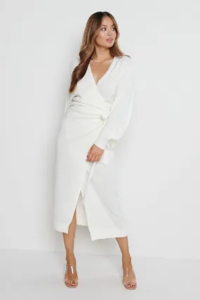 Beau Wrap Midi Dress - Cream