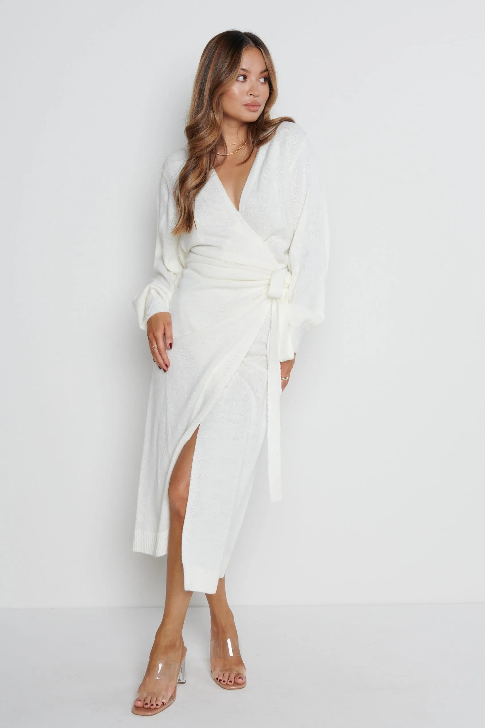 Beau Wrap Midi Dress - Cream