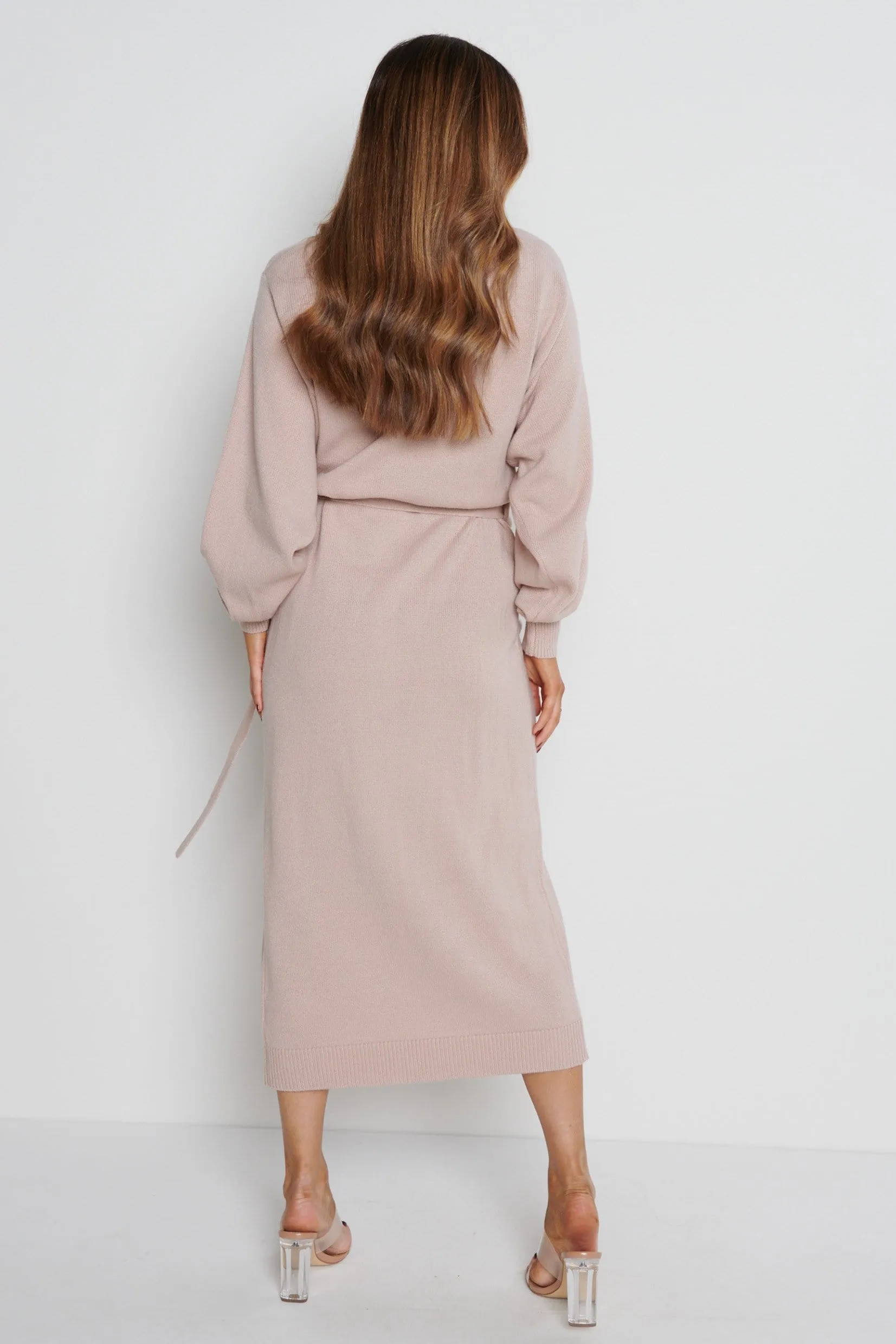 Beau Wrap Midi Dress - Dusky Pink