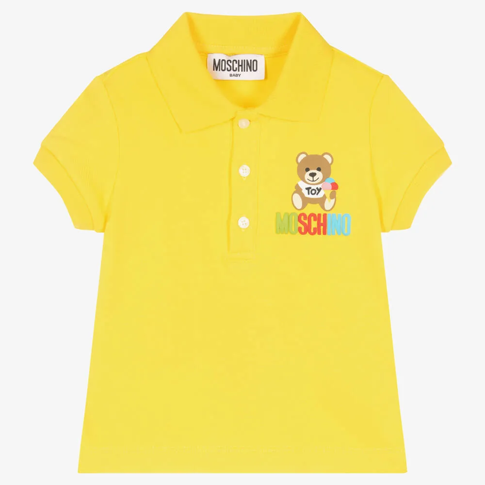 Boys Yellow Cotton Polo Shirt