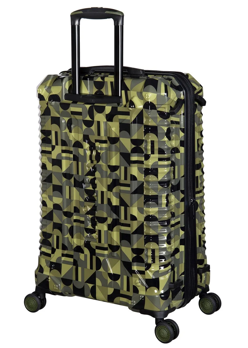 BritBag Annamite Moss Black/Green Geo Print Medium Suitcase with TSA Lock