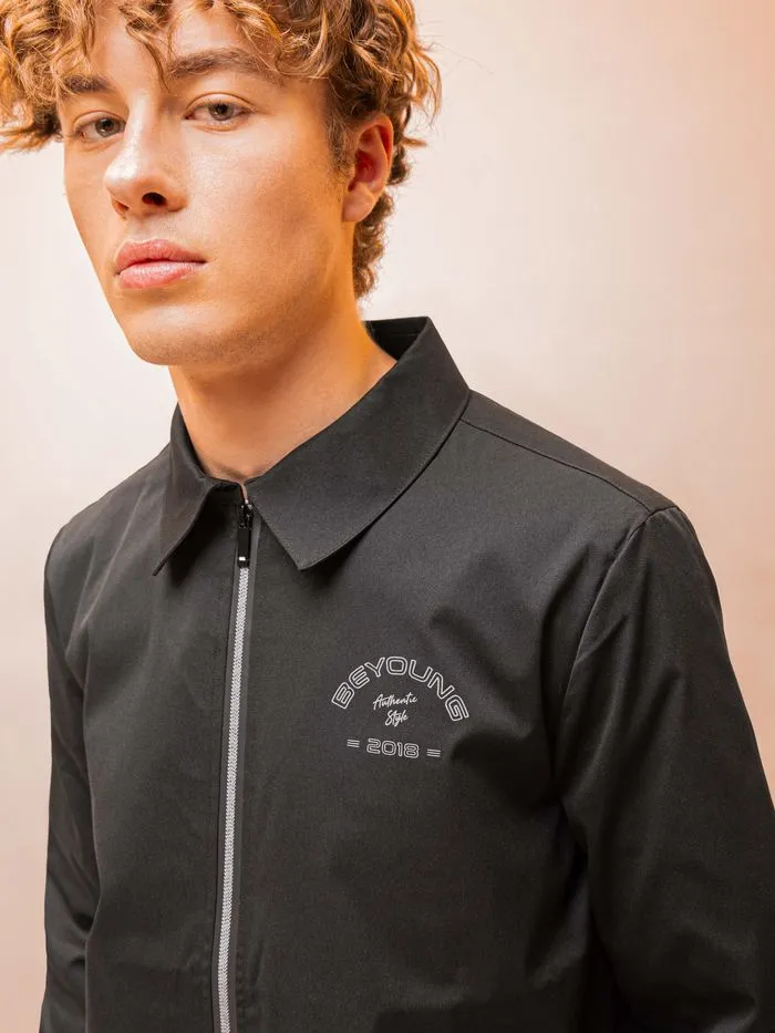 Buy Pitch Black Windcheater Jacket for Men Online in India -Beyoung