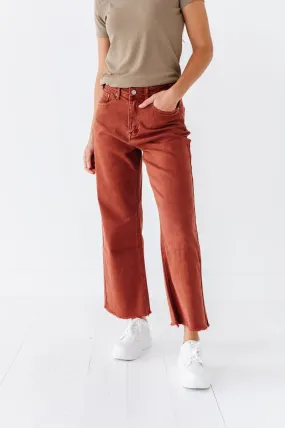 Chandler Wide Leg Jeans in Terracotta