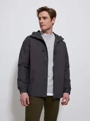 Charcoal Lightweight Zip Up Waterproof Jacket | Men | George at ASDA