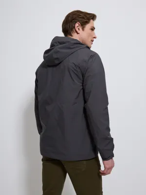 Charcoal Lightweight Zip Up Waterproof Jacket | Men | George at ASDA