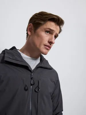 Charcoal Lightweight Zip Up Waterproof Jacket | Men | George at ASDA