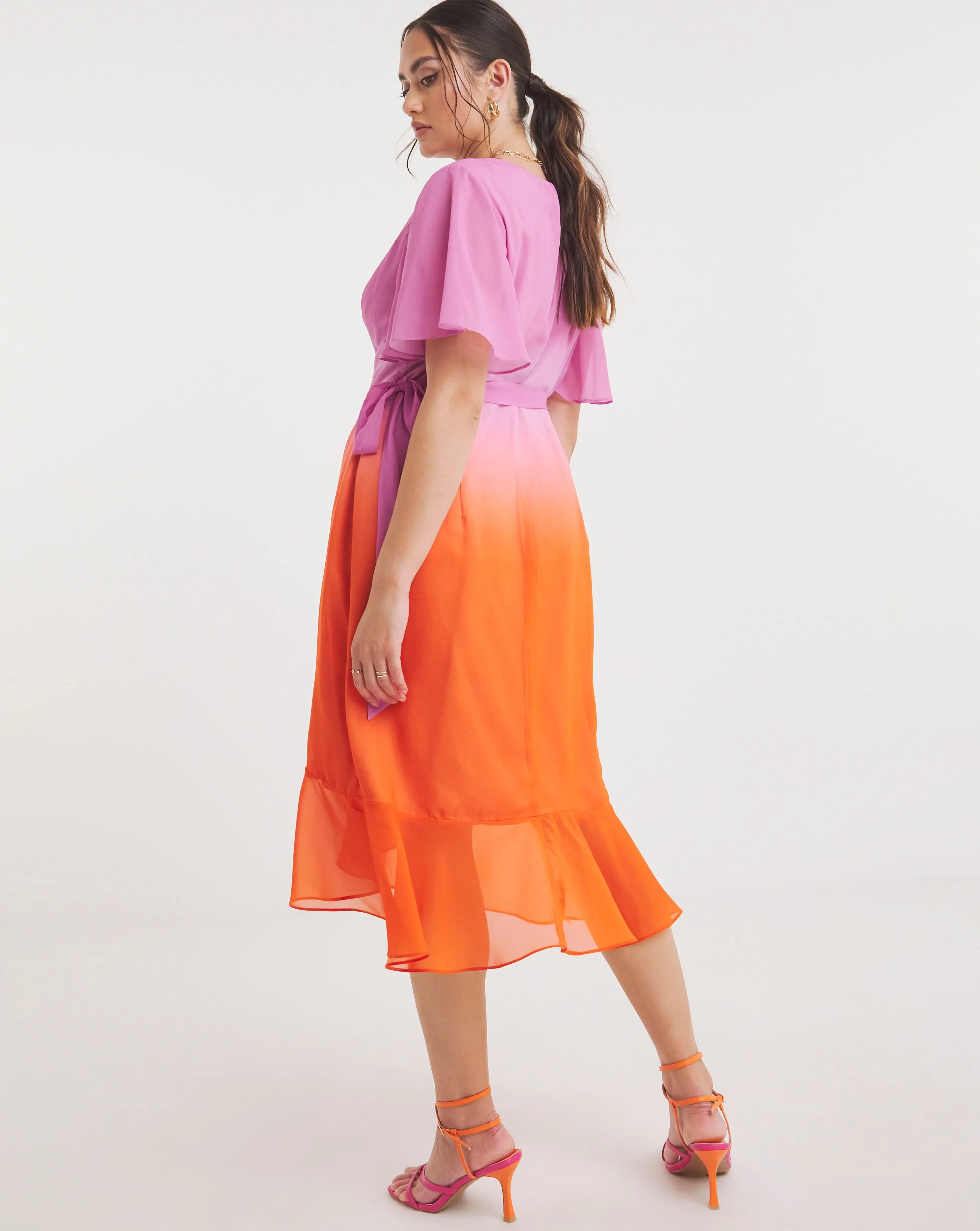 Chi Chi London Ombre Wrap Midi Dress | Simply Be