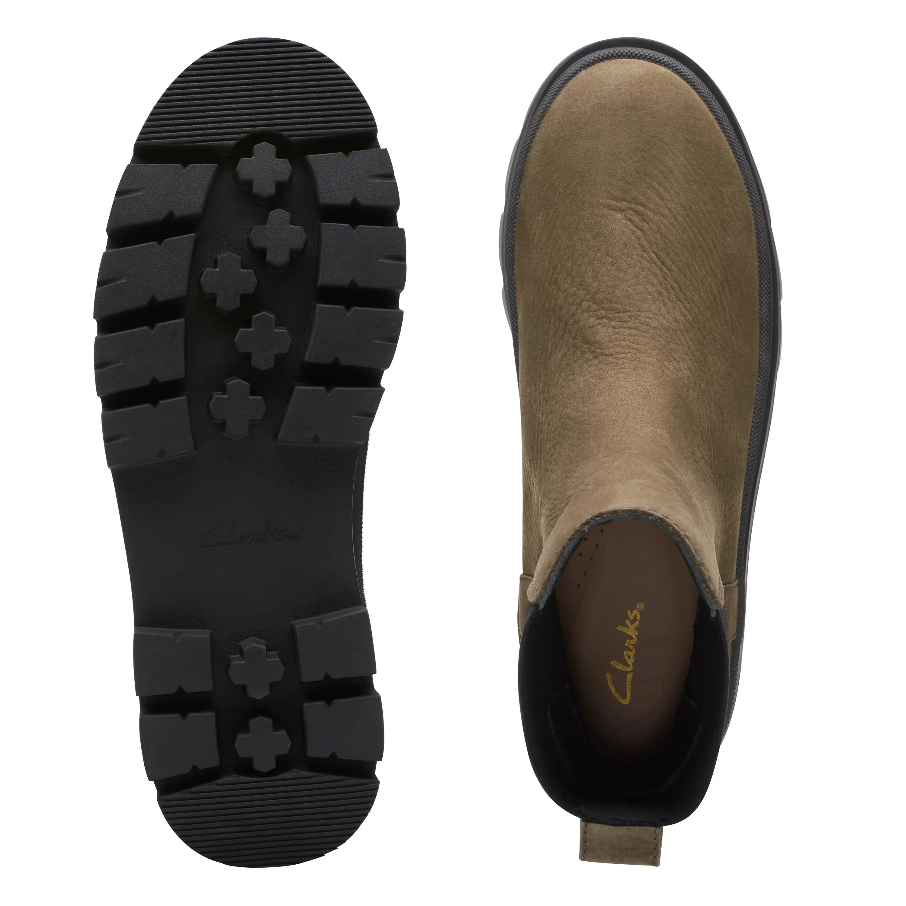 CLARKS | BOTINES CHELSEA MUJER | ORIANNA2 TOP DARK OLIVE NUBUCK | VERDEh