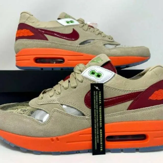 CLOT x Nike Air Max 1 Kiss of Death 2021 Net Deep Red Or...