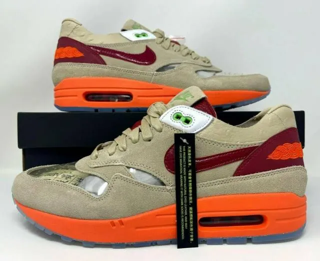 CLOT x Nike Air Max 1 Kiss of Death 2021 Net Deep Red Or...